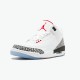 Jordan 3 Retro Free Throw Line White Cement 923096-101 Hvid/Hvid-Fire Rød-Sort Sko