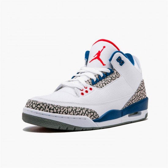 Jordan 3 Retro True Blue (2016) 854262-106 Hvid/True Blå-Varsity Rød Sko