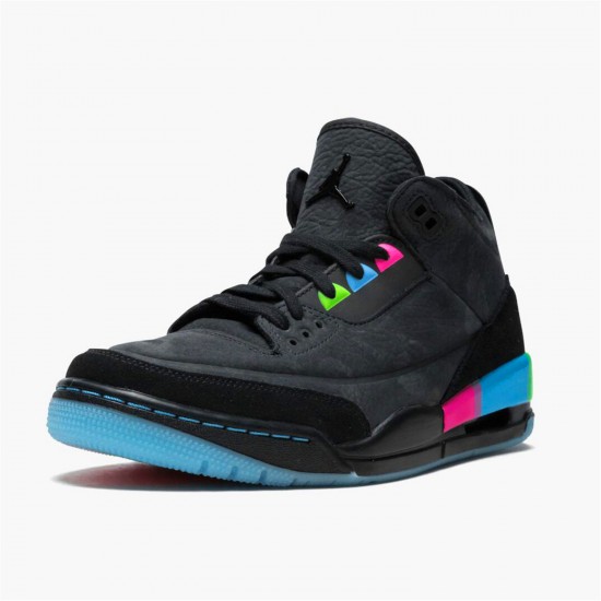 Jordan 3 Retro Quai 54 (2018) AT9195-001 Sort/Sort-Electric Grøn-InfraRød 23 Sko