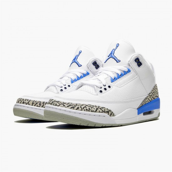 Jordan 3 Retro UNC (2020) CT8532-104 Hvid/Valor Blå-Tech Grå Sko