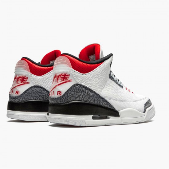 Jordan 3 Retro SE-T CO JP Fire Red Denim CZ6433-100 Hvid/Fire Rød-Sort Sko