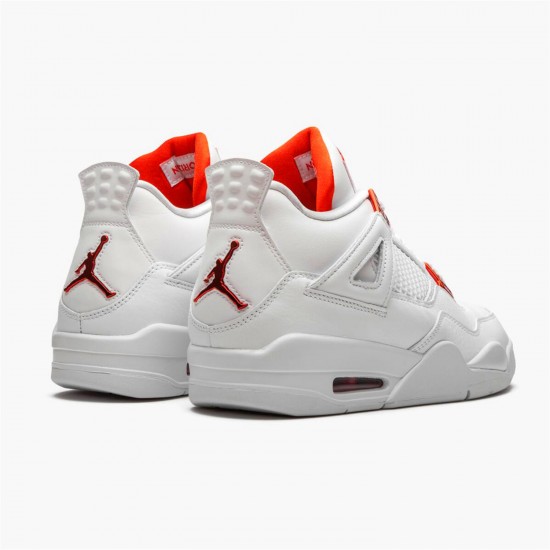 Jordan 4 Retro Metallic Orange CT8527-118 Hvid/Metallic Sølv-Team Orange Sko