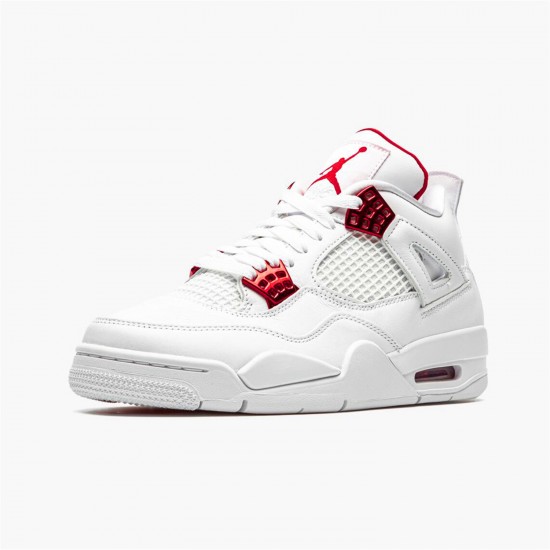 Jordan 4 Retro Metallic Red CT8527-112 Hvid/Metallic Sølv-University Rød Sko