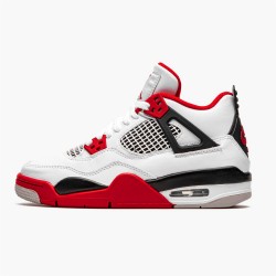 Jordan 4 Retro Fire Red 2020 408452-160 Hvid/Sort-Tech Grå-Fire Rød Sko