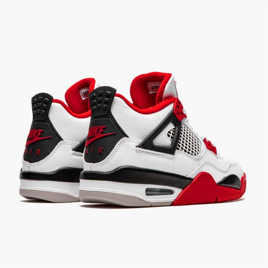 Jordan 4 Retro Fire Red 2020 408452-160 Hvid/Sort-Tech Grå-Fire Rød Sko