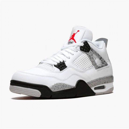 Jordan 4 Retro White Cement (2016) 840606-192 Hvid/Fire Rød-Sort-Tech Grå Sko