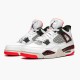 Jordan 4 Retro Flight Nostalgia 308497-116 Hvid/Sort-Bright Crimson-Pale Citron Sko