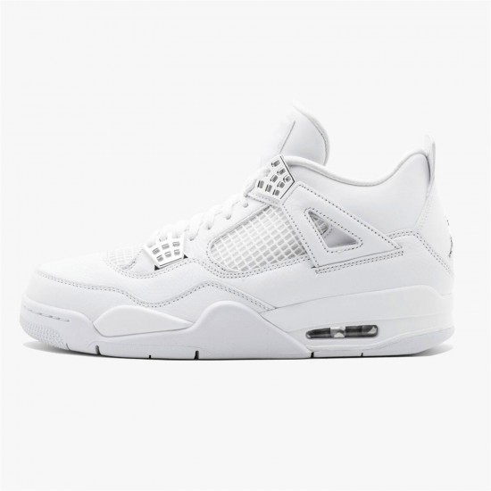 Jordan 4 Retro Pure Money (2017) 308497-100 Hvid/Metallic Sølv-Pure Platin Sko