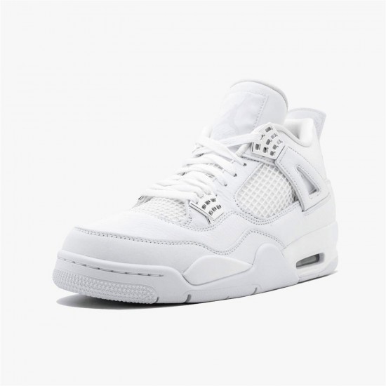 Jordan 4 Retro Pure Money (2017) 308497-100 Hvid/Metallic Sølv-Pure Platin Sko