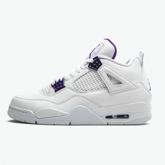 Jordan 4 Retro Metallic Purple CT8527-115 Hvid/Metallic Sølv-Court Lilla Sko