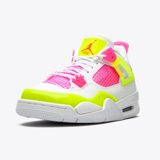 Jordan 4 Retro White Lemon Pink CV7808-100 Hvid/Lemon Venom-Lyserød Blast Sko