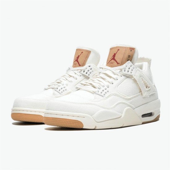 Jordan 4 Retro Levi's White (Levi's Tag) AO2571-100 Hvid/Hvid-Hvid Sko