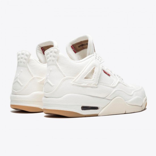 Jordan 4 Retro Levi's White (Levi's Tag) AO2571-100 Hvid/Hvid-Hvid Sko