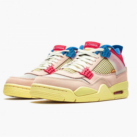 Jordan 4 Retro Union Guava Ice DC9533-800 Guava Ice/Light Bone-Brigade Blå-Light Fusion Rød Sko