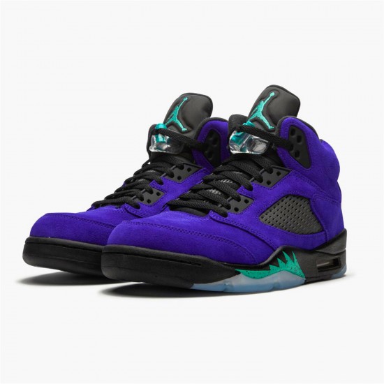 Jordan 5 Retro Alternate Grape 136027-500 Grape Ice/New Emerald-Sort Sko