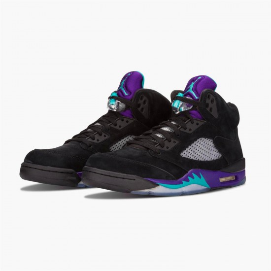 Jordan 5 Retro Black Grape (2013) 136027-007 Sort/New Emerald-Grape Ice Sko