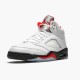 Jordan 5 Retro Fire Red Silver Tongue (2020) DA1911-102 Hvid/Sort-Metallic Sølv-Fire Rød Sko