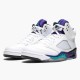 Jordan 5 Retro Grape (2013) 136027-108 Hvid/Emerald-New Grape-Ice Blå Sko