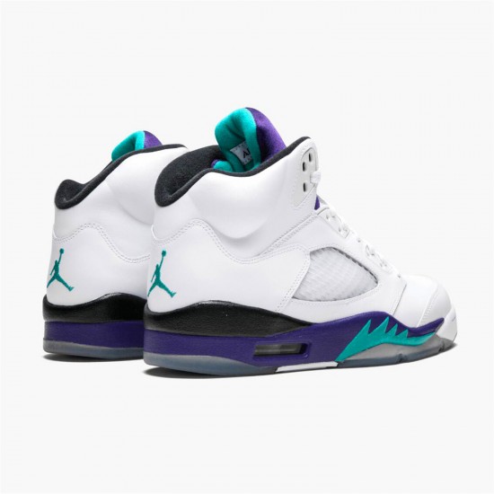 Jordan 5 Retro Grape (2013) 136027-108 Hvid/Emerald-New Grape-Ice Blå Sko