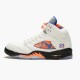 Jordan 5 Retro International Flight 136027-148 Sail/Racer Blå-Cone-Sort Sko