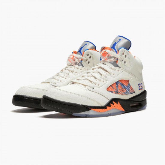 Jordan 5 Retro International Flight 136027-148 Sail/Racer Blå-Cone-Sort Sko