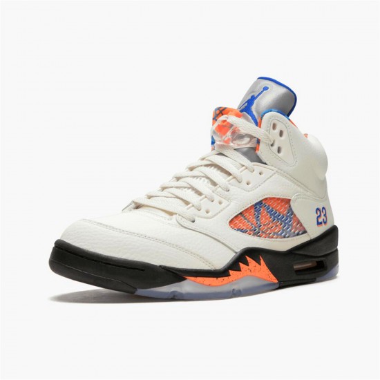 Jordan 5 Retro International Flight 136027-148 Sail/Racer Blå-Cone-Sort Sko