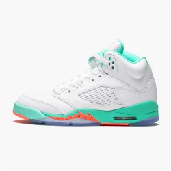 Jordan 5 Retro Light Aqua 440892-100 Hvid/Crimson Pulse-Light Aqua-Sort Sko