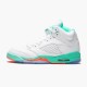 Jordan 5 Retro Light Aqua 440892-100 Hvid/Crimson Pulse-Light Aqua-Sort Sko