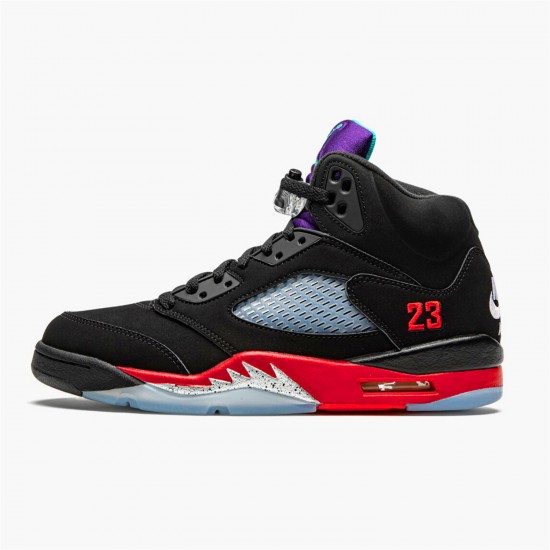 Jordan 5 Retro Top 3 CZ1786-001 Sort/Fire Rød-Grape Ice-New Emerald Sko