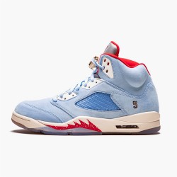 Jordan 5 Retro Trophy Room Ice Blue CI1899-400 Ice Blå/University Rød-Sail-Metallic Guld Sko