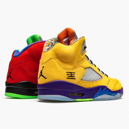 Jordan 5 Retro What The CZ5725-700 Varsity Maize/Court Lilla-Ghost Grøn-Solar Orange Sko