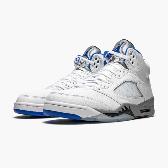 Jordan 5 Retro White Stealth (2021) DD0587-140 Hvid/Stealth- Sort-Hyper-Royal Sko