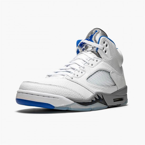 Jordan 5 Retro White Stealth (2021) DD0587-140 Hvid/Stealth- Sort-Hyper-Royal Sko