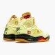 Jordan 5 Retro OFF-WHITE Sail DH8565-100 Sail/Fire Rød-Muslin-Sort Sko