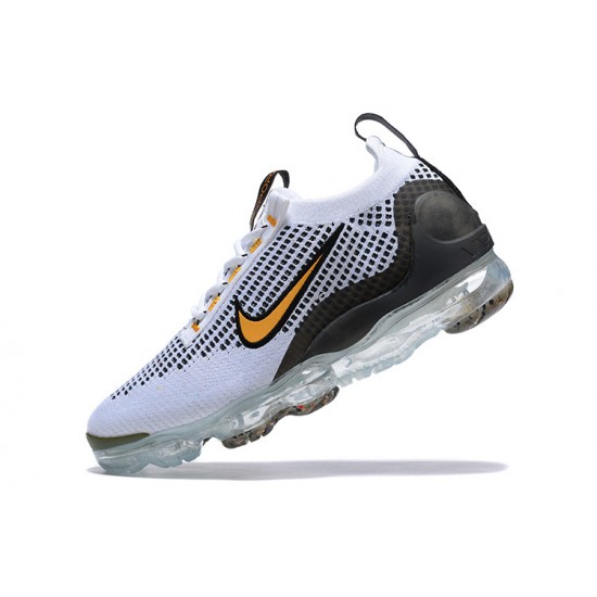 Air VaporMax 2021 Flyknit Hvid Gul og Sort Kvinder/Mænd Sko